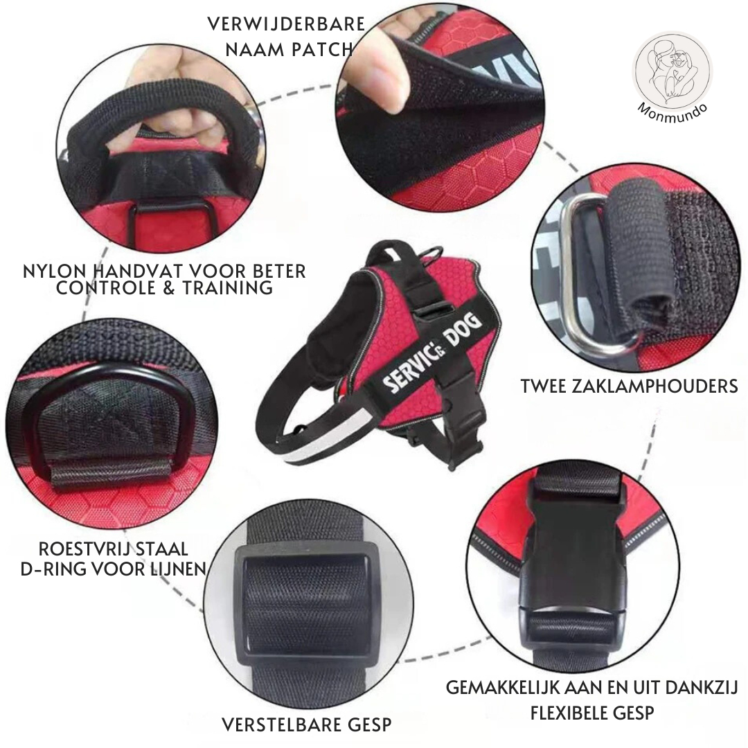 SafeGrip - Hondenharnas met naam-label