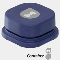 Blauwe spreek knop
